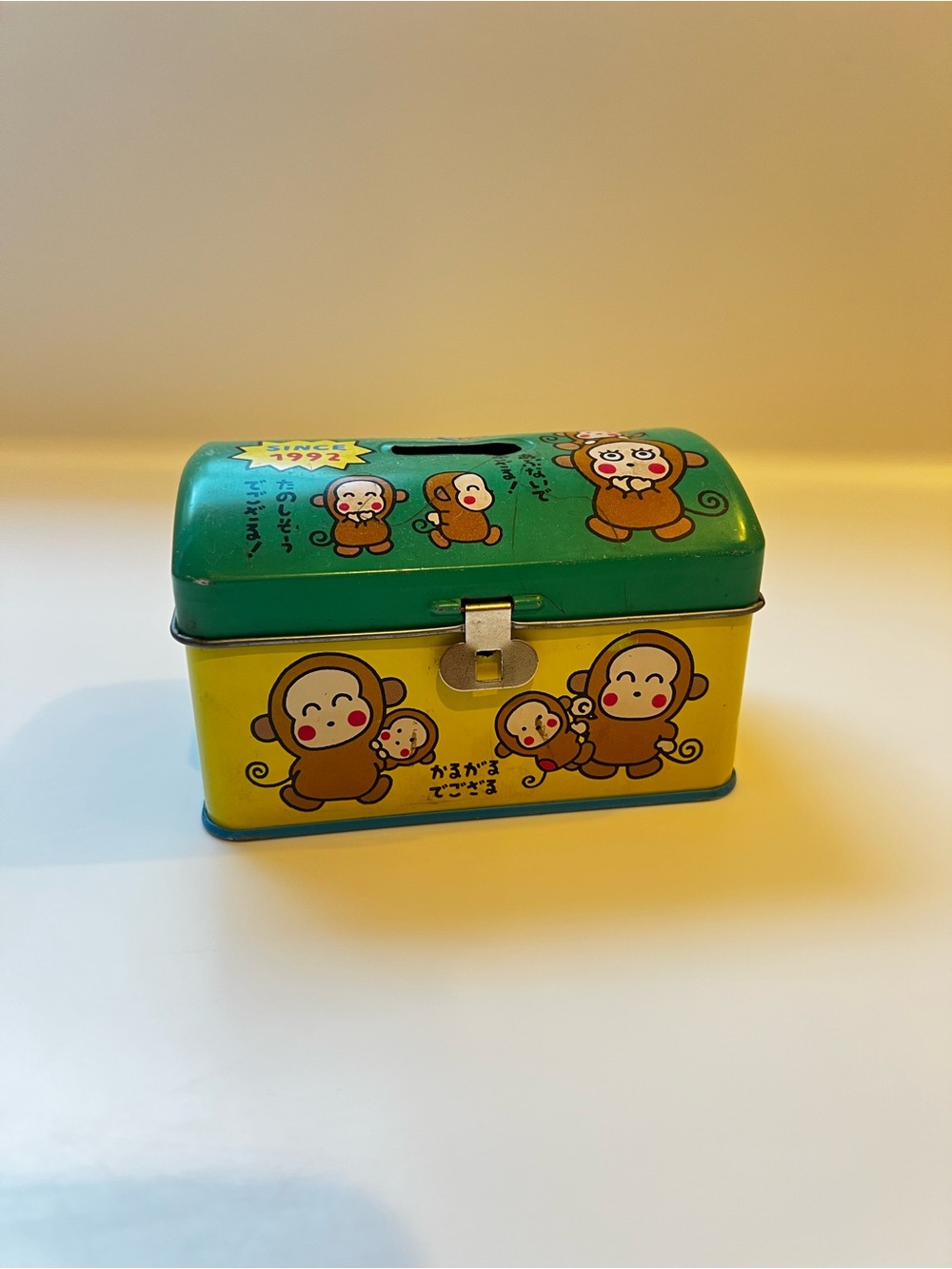 Sanrio Monkichi Vintage Tin Coin Bank Rare Collectible Retro From Japan Kawaii